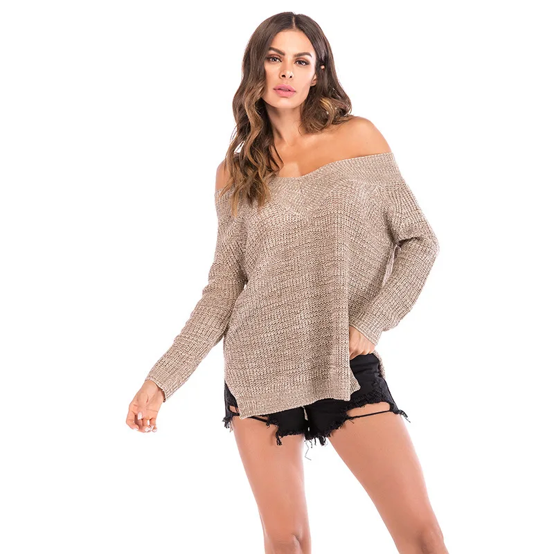 fashion women casual sweater knitswear kaSolid Cotton V-Neck long sleeve Splicing Polyester sweater for women 2020
fashion women casual sweater knitswear kaSolid Cotton V-Neck long sleeve Splicing Polyester sweater for women 2020