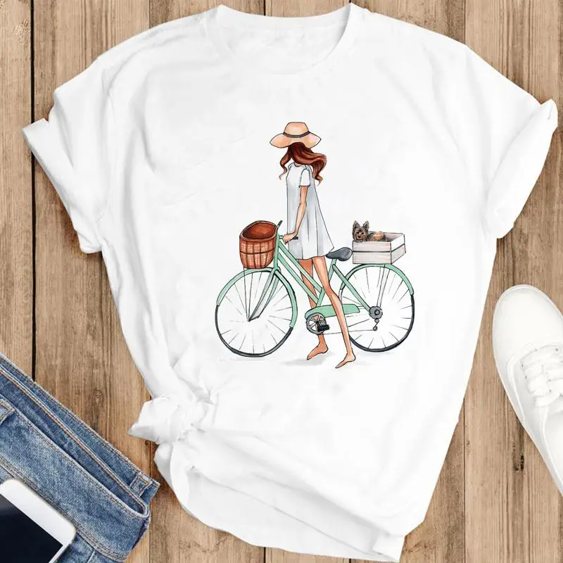 Женские футболки с рисунком, милые топы с коротким рукавом, женская модная футболка с принтом, женская одежда с мультяшным рисунком, футболк...
Женские футболки с рисунком, милые топы с коротким рукавом, женская модная футболка с принтом, женская одежда с мультяшным рисунком, футболк...