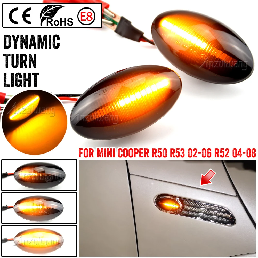 LED Side Marker Turn Signal Light Flowing Water Repeater Indicator Waterproof Dynamic Blinker For BMW Mini Cooper R50 R53 R52
LED Side Marker Turn Signal Light Flowing Water Repeater Indicator Waterproof Dynamic Blinker For BMW Mini Cooper R50 R53 R52