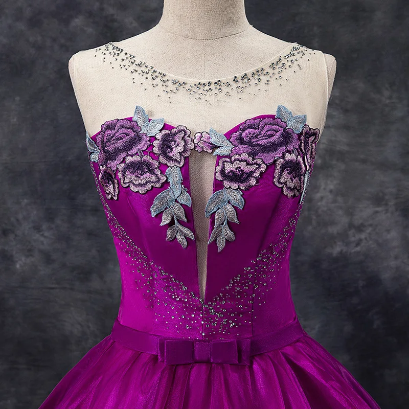 

Delicate Floral Embroidery Quinceanera Dresses Scoop Organza Party Dress Sweet Masquerade Debutante Gown vestido de debutante
