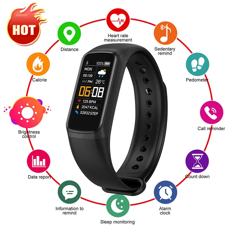 Men's and women's sports smart watch, bracelet with heart rate and blood pressure monitor, waterproof bracelet, 2021
Men's and women's sports smart watch, bracelet with heart rate and blood pressure monitor, waterproof bracelet, 2021