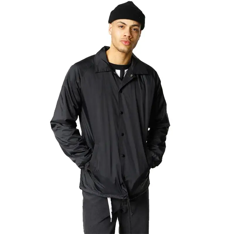 Nylon hip hop streetwear plain black coach jacket vintage waterproof lightweight windbreaker for men
Nylon hip hop streetwear plain black coach jacket vintage waterproof lightweight windbreaker for men