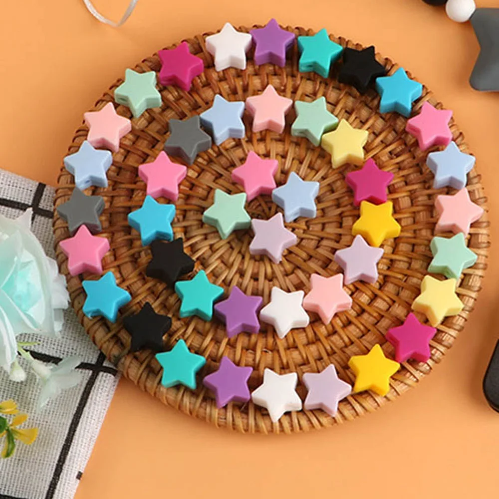 Sunrony 30pc Mini Star Silicone Beads For Jewelry Making Bulk DIY Pacifier Necklace Accessories Chewable Nursing Baby Toys
Sunrony 30pc Mini Star Silicone Beads For Jewelry Making Bulk DIY Pacifier Necklace Accessories Chewable Nursing Baby Toys
