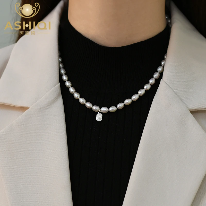 ASHIQI Natural Freshwater Pearl 925 Sterling Silver Pendant Necklace Sweater Chain Fashion Jewelry for Women Gifts
ASHIQI Natural Freshwater Pearl 925 Sterling Silver Pendant Necklace Sweater Chain Fashion Jewelry for Women Gifts