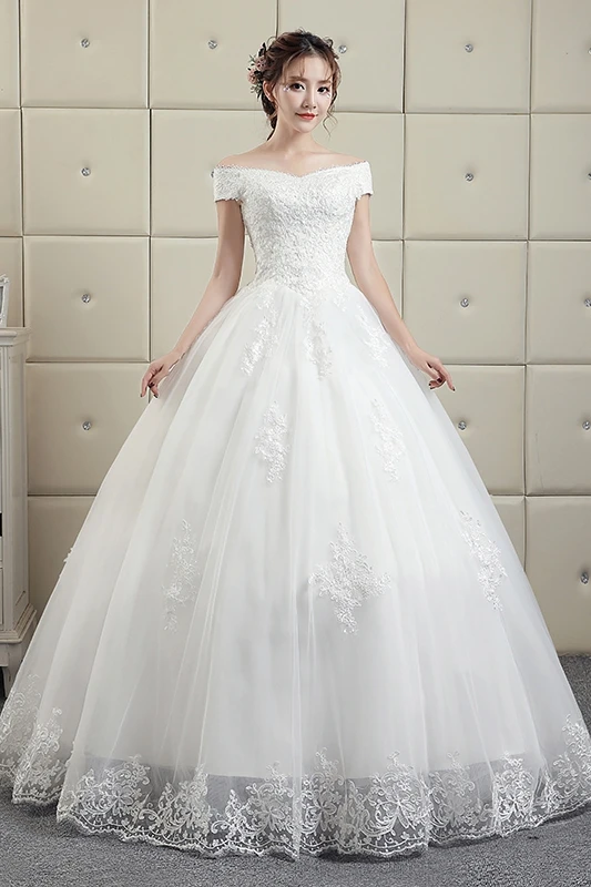 Vestido De Noiva 2020 New Gryffon Wedding Dress Elegant Boat Neck Lace Up Ball Gown Princess Luxury Robe De Mariee
Vestido De Noiva 2020 New Gryffon Wedding Dress Elegant Boat Neck Lace Up Ball Gown Princess Luxury Robe De Mariee