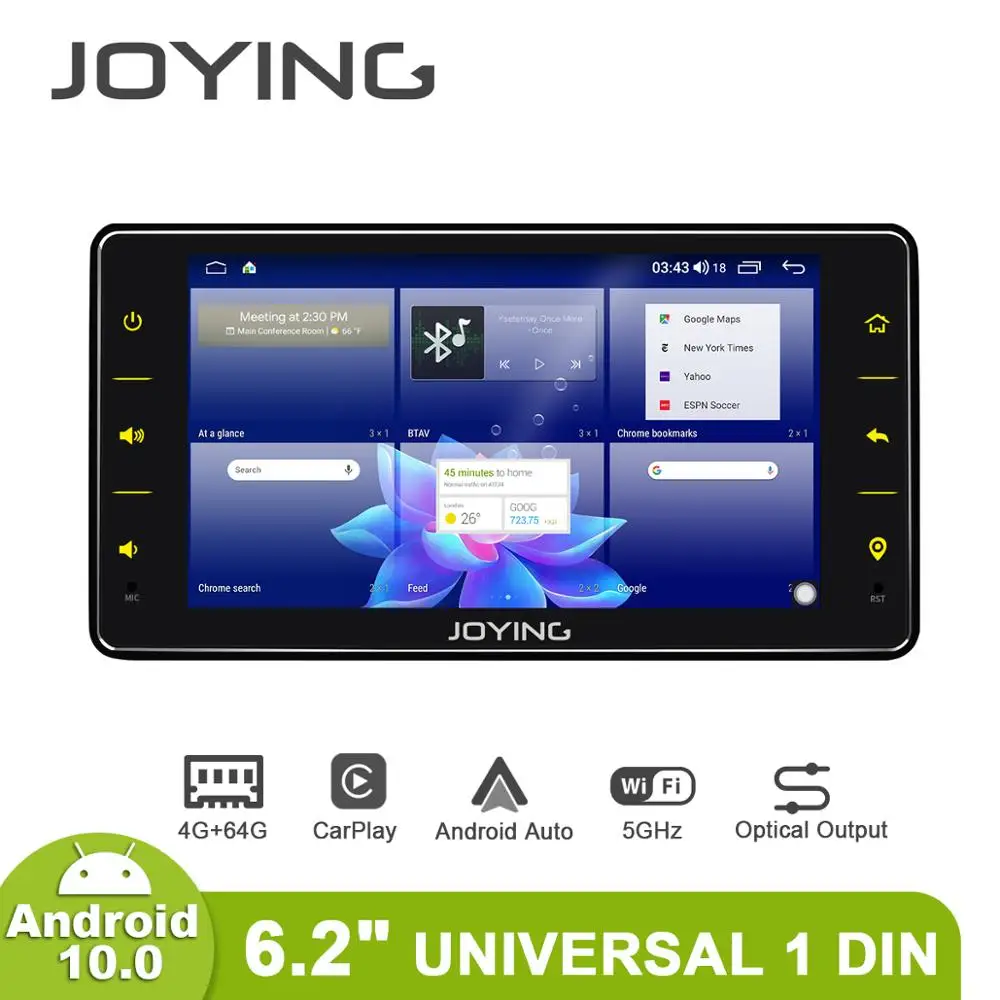JOYING 6,2 "Радио pantalla 1 din универсальная Android 10 Авторадио аудио 4 Гб + 64 Гб мультимедийный Carplay магнитофон с оптическим выходом
JOYING 6,2 "Радио pantalla 1 din универсальная Android 10 Авторадио аудио 4 Гб + 64 Гб мультимедийный Carplay магнитофон с оптическим выходом