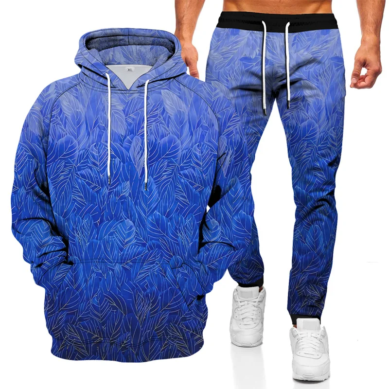 2021 New Fashion Long Sleeve Hooded Sweater 2 Piece Set Men's Sportswear Leaf 3D Printed Hoodie Pants Sports Suit 
2021 New Fashion Long Sleeve Hooded Sweater 2 Piece Set Men's Sportswear Leaf 3D Printed Hoodie Pants Sports Suit