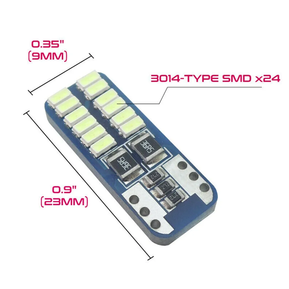 24-SMD LED Bulbs Car Dome Lights Ice Blue Interior 194 Interior Map Lights License Plate Lights
24-SMD LED Bulbs Car Dome Lights Ice Blue Interior 194 Interior Map Lights License Plate Lights
