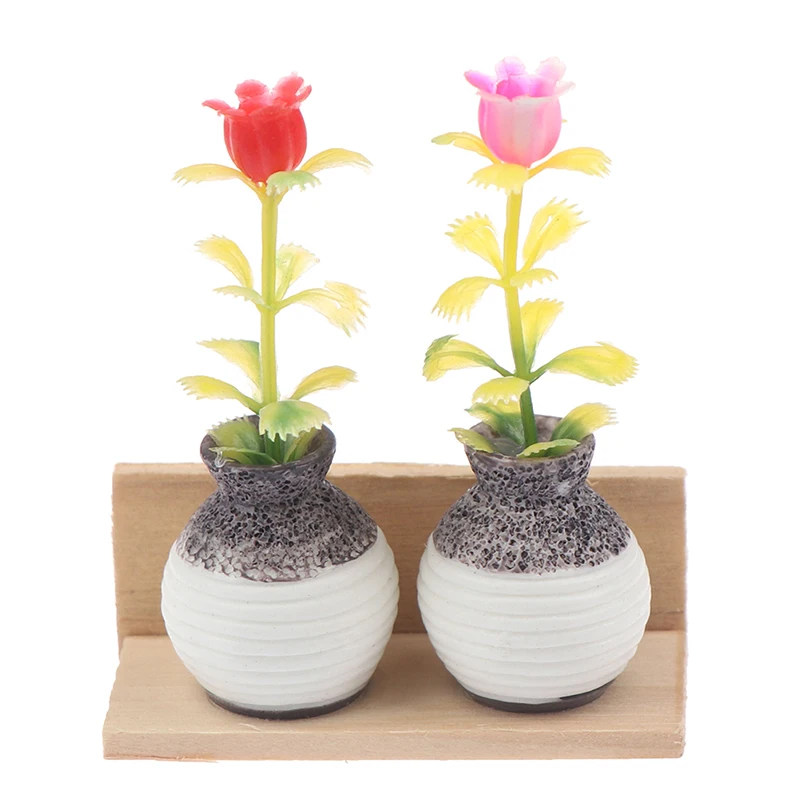1:12 Dollhouse Miniature Wall Hanging Vase Plant Plant Pot Wall Hanging Decoration Furniture Toys