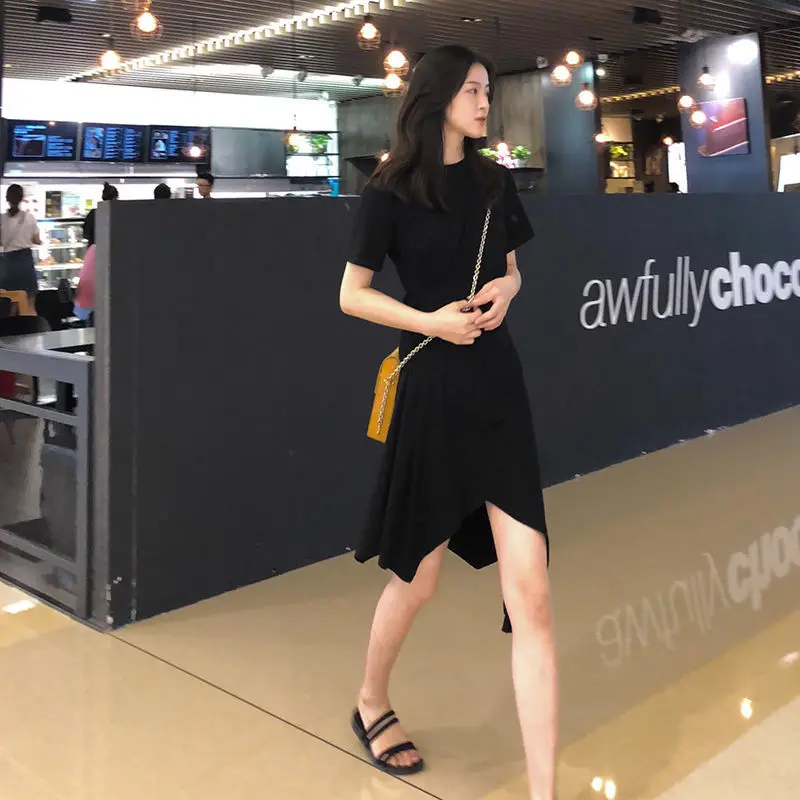 Irregular Skirt Dress Summer Short-Sleeved Fashion Woman Dress Vestido De Mujer Femme Robe
Irregular Skirt Dress Summer Short-Sleeved Fashion Woman Dress Vestido De Mujer Femme Robe