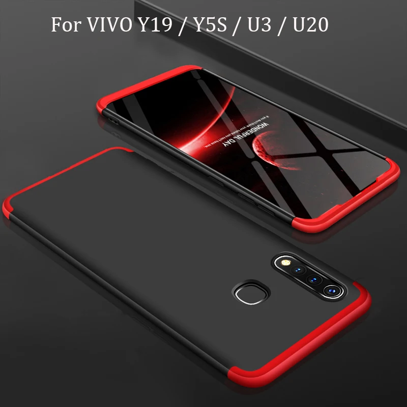 ДЛЯ VIVO Y19 Y5S U3 U20 чехол 360 градусов полный жесткий для Гибридный противоударный +