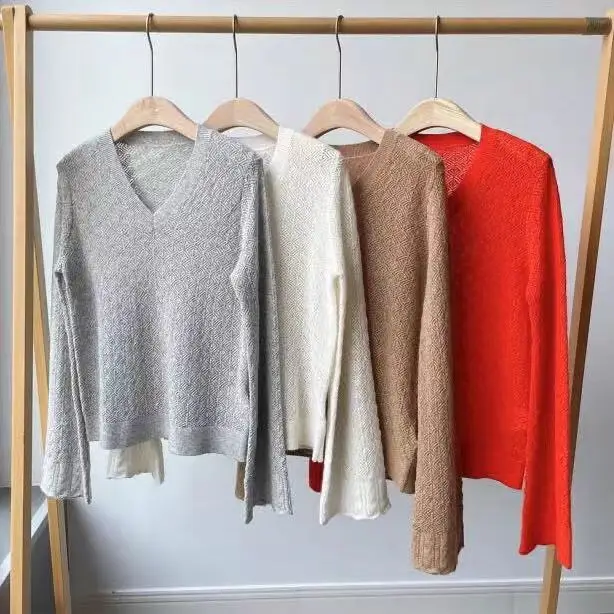 Runway Fashion Women Pullover Sweater 2021 High Quality Autumn V-Neck Flare Sleeve Jacquard Knitted Cashmere Solid Sweater
Runway Fashion Women Pullover Sweater 2021 High Quality Autumn V-Neck Flare Sleeve Jacquard Knitted Cashmere Solid Sweater