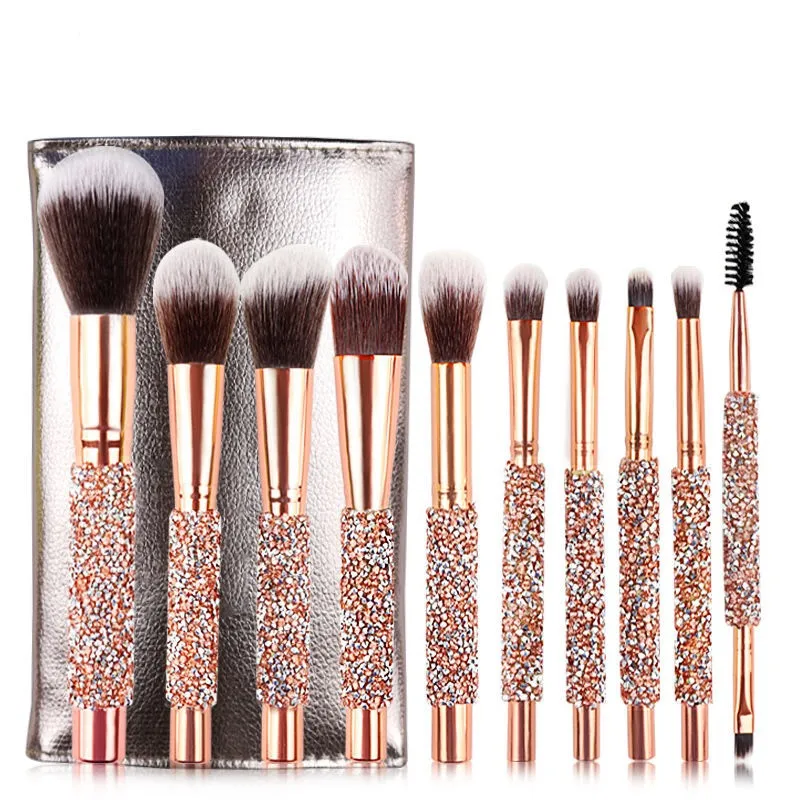 Diamond Makeup brushes set 5/10pcs Pearl Gold Professional Make up brush Natural hair Foundation Powder Blushes Beauty Tools
Diamond Makeup brushes set 5/10pcs Pearl Gold Professional Make up brush Natural hair Foundation Powder Blushes Beauty Tools