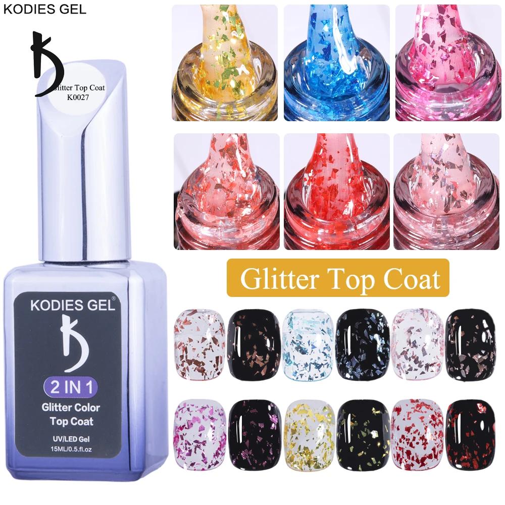 KODIES GEL 2022 NEW Top Coat Glitter UV Gel Polish 2 IN 1 Flake Diamond Topcoat No Wipe Semi Permanent Varnish Manicure Gellak
KODIES GEL 2022 NEW Top Coat Glitter UV Gel Polish 2 IN 1 Flake Diamond Topcoat No Wipe Semi Permanent Varnish Manicure Gellak