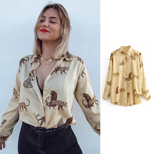 Women Satin Blouse Long Sleeve Zebra Print Shirts Vintage Office Ladies Tops Femme Chandails Za 2021 Fashion Blusa de Mujer Ins
Women Satin Blouse Long Sleeve Zebra Print Shirts Vintage Office Ladies Tops Femme Chandails Za 2021 Fashion Blusa de Mujer Ins