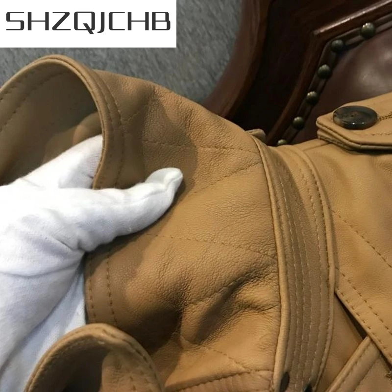 JCHB 2021 Italy Genuine Leather Jackets Women OL Style Belt Slim Fit Sheepskin Long Coat Runway Double Breasted Windbreaker Fema
JCHB 2021 Italy Genuine Leather Jackets Women OL Style Belt Slim Fit Sheepskin Long Coat Runway Double Breasted Windbreaker Fema