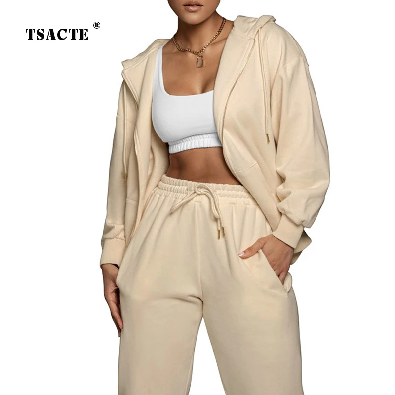 Fall Winter New Women's Zipper Cardigan Fashion Sport Pocket Sweater Suit Hoodies Two-Piece Pants Set Clothing Casual Sportswear
Fall Winter New Women's Zipper Cardigan Fashion Sport Pocket Sweater Suit Hoodies Two-Piece Pants Set Clothing Casual Sportswear
