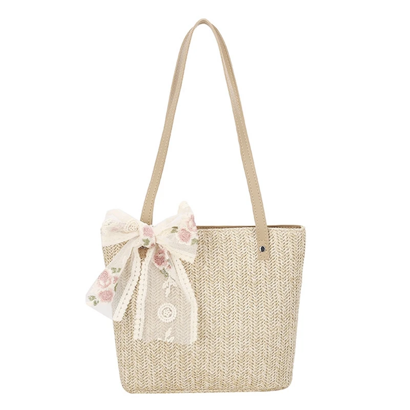Summer Leisure Straw Woven Large Capacity Underarm Shoulder Bag Fashion Floral Ribbon Ladies Shopping Handbag 
Summer Leisure Straw Woven Large Capacity Underarm Shoulder Bag Fashion Floral Ribbon Ladies Shopping Handbag
