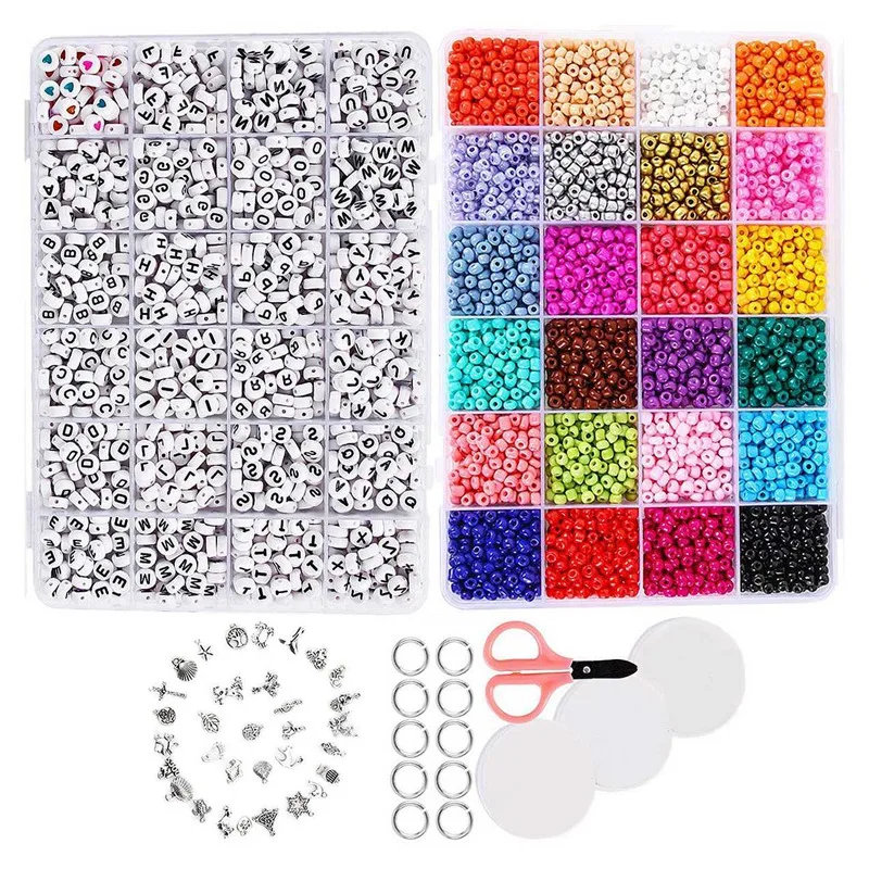 Jewelry Making Kit Beads for Bracelets - Bead Craft Kit Set, Glass Pony Seed Letter Alphabet DIY Art and Craft - Valentine for H
Jewelry Making Kit Beads for Bracelets - Bead Craft Kit Set, Glass Pony Seed Letter Alphabet DIY Art and Craft - Valentine for H