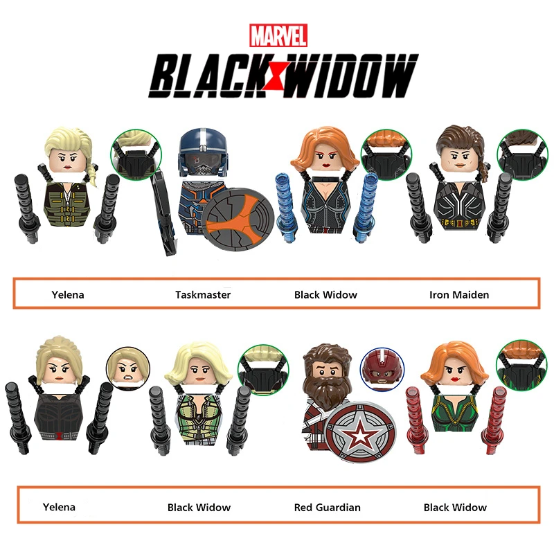 2021 New Marvel Hero Avengers Figures Black Widow Taskmaster Red Guardian Yelena Building Blocks Figures Children Toys Kid Gift
2021 New Marvel Hero Avengers Figures Black Widow Taskmaster Red Guardian Yelena Building Blocks Figures Children Toys Kid Gift