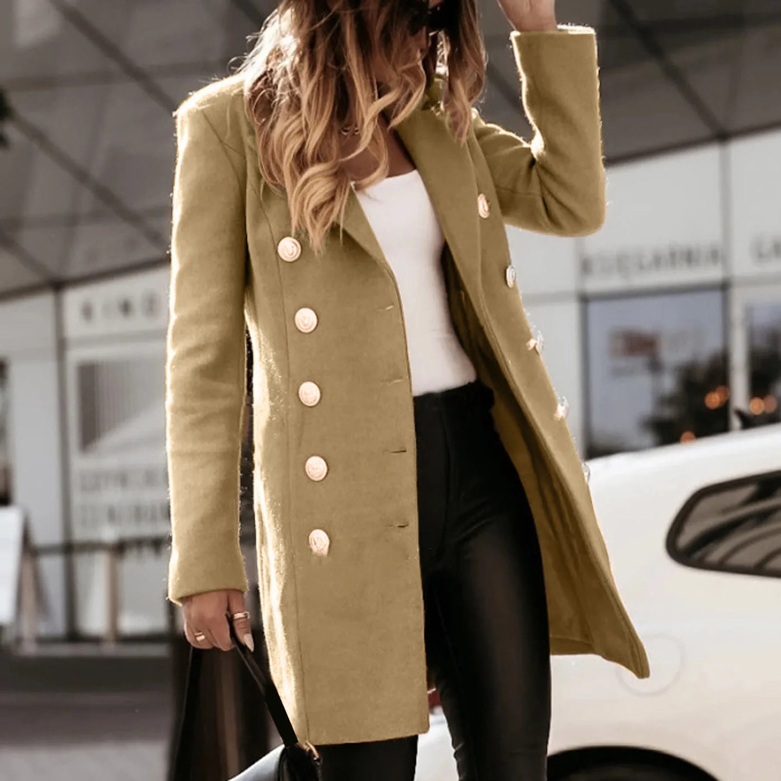 Fashion Women's Faux Wool Thin Coat Trench Jacket Ladies Slim Turn-down Collar Long Overcoat Elegant Button Wool Blends Coat
Fashion Women's Faux Wool Thin Coat Trench Jacket Ladies Slim Turn-down Collar Long Overcoat Elegant Button Wool Blends Coat