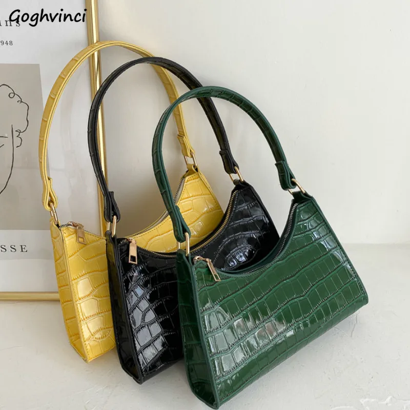 Top-handle Bags Women Solid Baguette Underarm Alligator-grained Korean Style Portable Purse PU Female Handbags Fashion Party New 
Top-handle Bags Women Solid Baguette Underarm Alligator-grained Korean Style Portable Purse PU Female Handbags Fashion Party New
