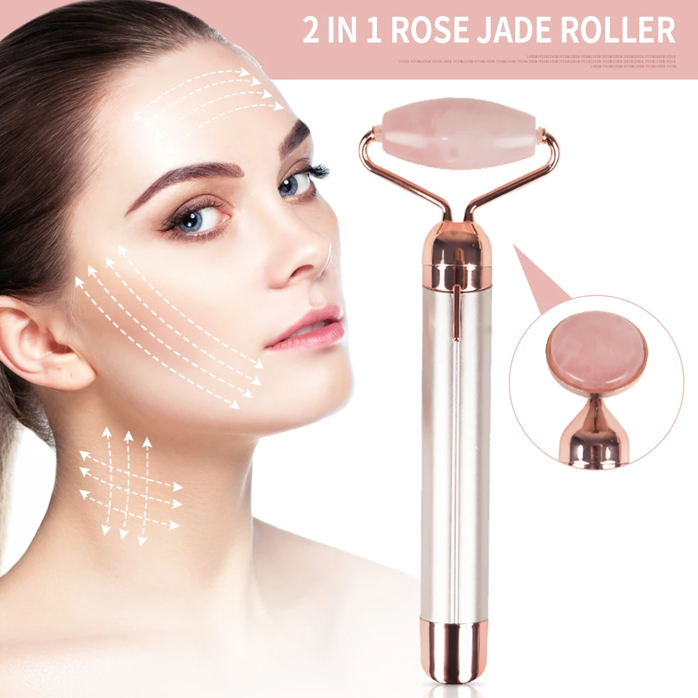 массажер для лица ролик массажный нефрит роллер face massage roller роликовый jade facial massager