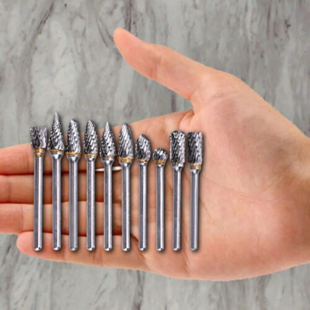 10pcs Carving Bit Carbide Steel Tungsten Burr Bit Carving Bit Drill Grinder For Rotary Tool
10pcs Carving Bit Carbide Steel Tungsten Burr Bit Carving Bit Drill Grinder For Rotary Tool