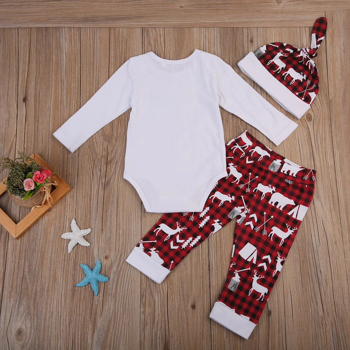 Baby Girls Boys Outfits Clothes, Long Sleeve Romper + Pants + Hat, 3Pcs Christmas Plaid Pants Tops Sets
Baby Girls Boys Outfits Clothes, Long Sleeve Romper + Pants + Hat, 3Pcs Christmas Plaid Pants Tops Sets