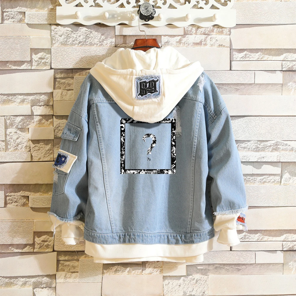 XXXtentacion Denim Jacket Sky blue Fake two pieces Coat Hip Hop Harajuku XXXtentacion Hoodie Jackets Men's Streetwear Trendy Top
XXXtentacion Denim Jacket Sky blue Fake two pieces Coat Hip Hop Harajuku XXXtentacion Hoodie Jackets Men's Streetwear Trendy Top