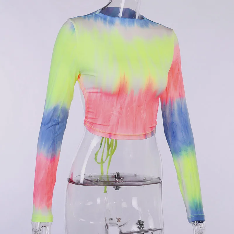 Women Fashion Tie-Dye Printed Shirt Female Long Sleeve Fall Round Neck Hollow-out Sexy Backless Pullover Casual Lace-up Outfits
Women Fashion Tie-Dye Printed Shirt Female Long Sleeve Fall Round Neck Hollow-out Sexy Backless Pullover Casual Lace-up Outfits