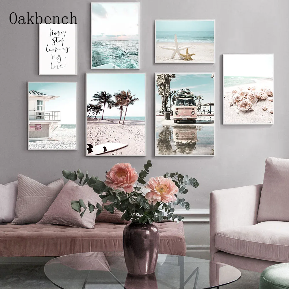 Scandinavian Poster Beach Surfboard Landscape Canvas Painting Shell Starfish Print Nordic Wall Pictures For Living Room Decor
Scandinavian Poster Beach Surfboard Landscape Canvas Painting Shell Starfish Print Nordic Wall Pictures For Living Room Decor