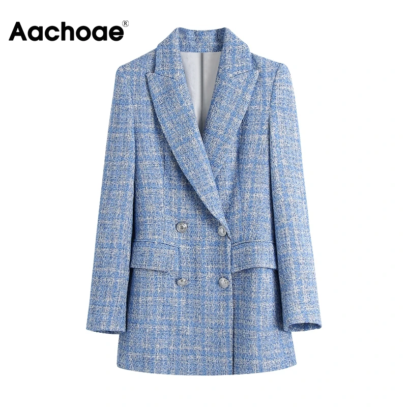 Aachoae Women Elegant Double Breasted Tweed Blazers Suits Office Wear Long Sleeve Notched Collar Coat Ladies Solid Outwear Tops
Aachoae Women Elegant Double Breasted Tweed Blazers Suits Office Wear Long Sleeve Notched Collar Coat Ladies Solid Outwear Tops
