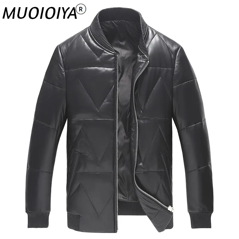 

Куртка MUOIOYIA из 2022 натуральной кожи, Мужское пальто из овчины, осенне-зимние мужские пуховики, тонкая Lederjacke Herren MC19D068 KJ4283