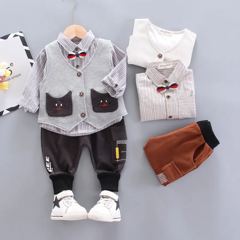 New Spring Baby Clothes Children Boys Cotton Vest Printe Strips Shirt Pants 3pcs/Sets Kid Infant Casual Sportswear Suit Outwear
New Spring Baby Clothes Children Boys Cotton Vest Printe Strips Shirt Pants 3pcs/Sets Kid Infant Casual Sportswear Suit Outwear
