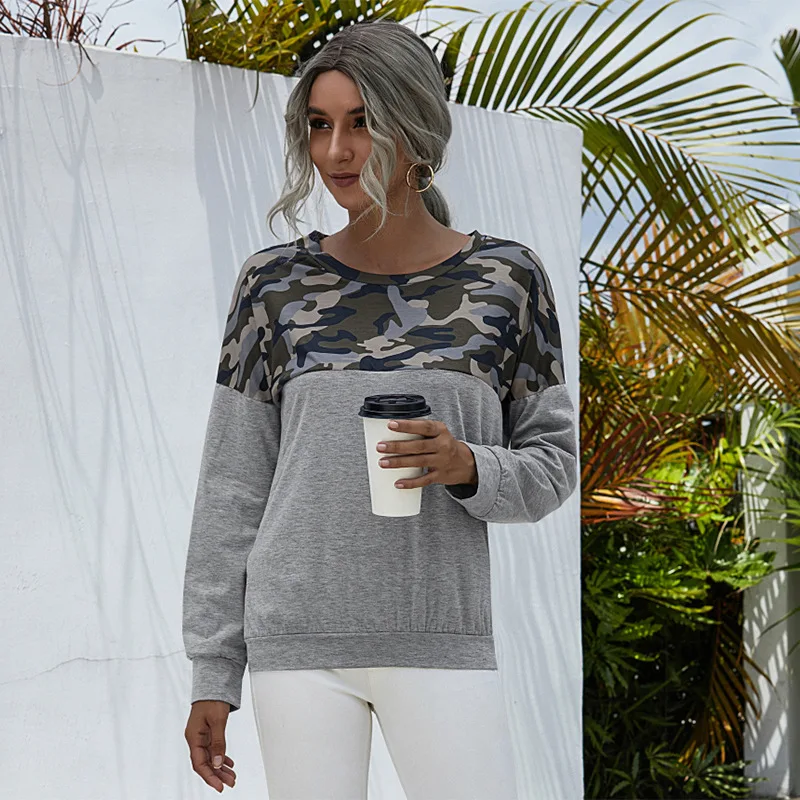Spring Summer 2021 New Fashion Tops For Ladies Casual Camouflage Long Sleeve Loose O Neck Splicing Print Female Shirt
Spring Summer 2021 New Fashion Tops For Ladies Casual Camouflage Long Sleeve Loose O Neck Splicing Print Female Shirt