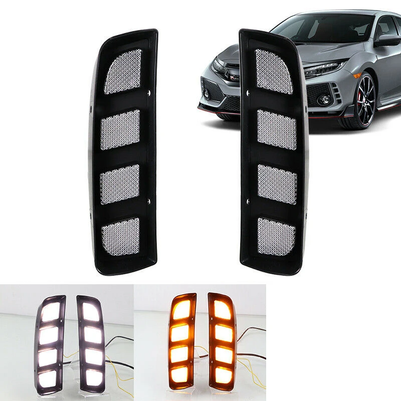 Car LED Daytime Running Light Turn Signal Yellow Headlight DRL Fog Lamp Daylight for Honda Civic Type R 2017-2021
Car LED Daytime Running Light Turn Signal Yellow Headlight DRL Fog Lamp Daylight for Honda Civic Type R 2017-2021