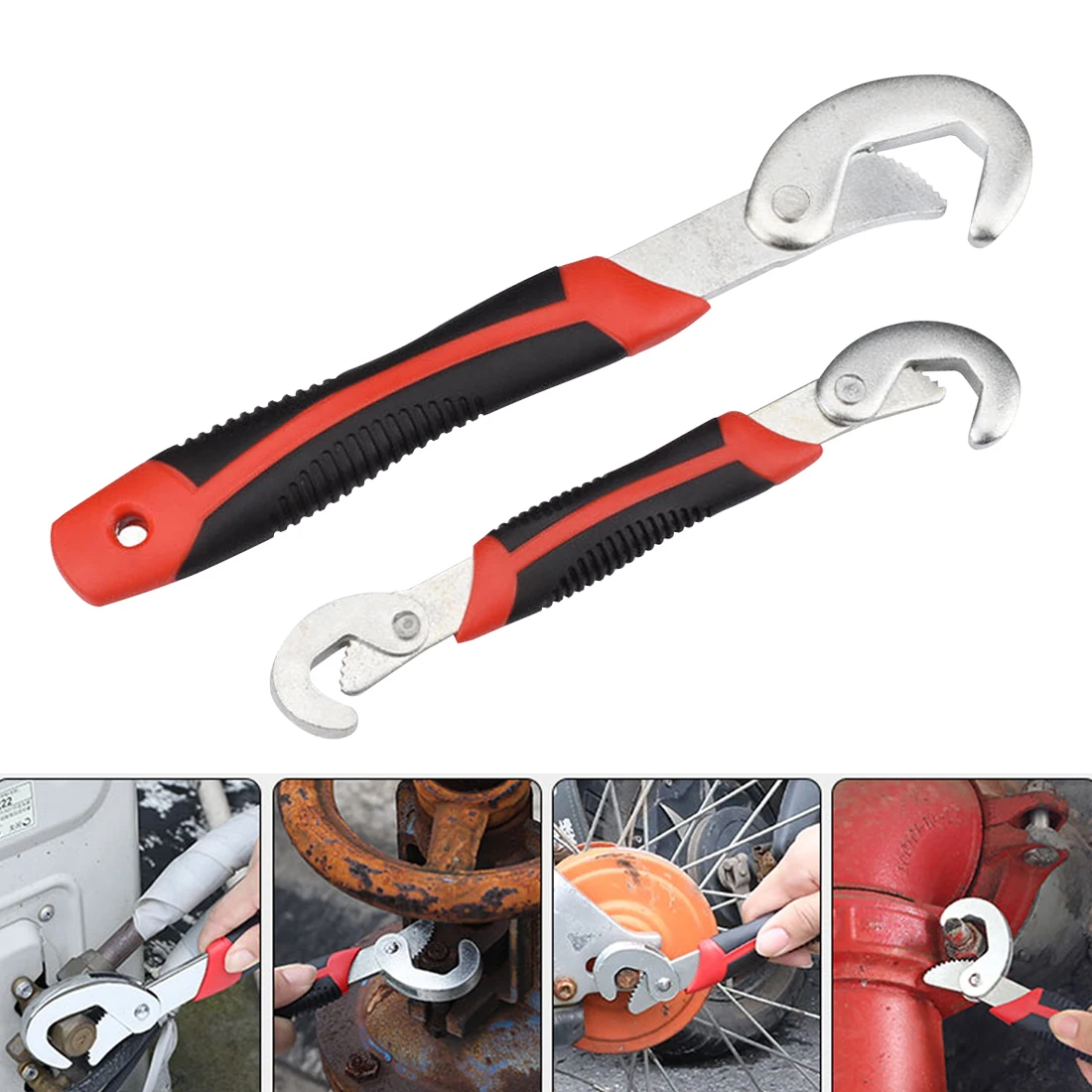 

Multi-Functional Wrench Spanner Set Adjustable Universal Quick Snap Soft Grip Portable Torque Ratchet Oil Filter Hand Tools