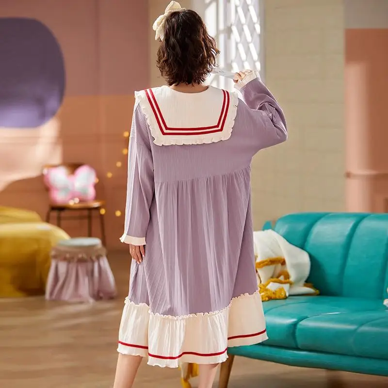 Fashion Women Pajamas Princess Sweet and Lovely Stitching Bow Long Sleeve Long Pajamas Nightdress
Fashion Women Pajamas Princess Sweet and Lovely Stitching Bow Long Sleeve Long Pajamas Nightdress
