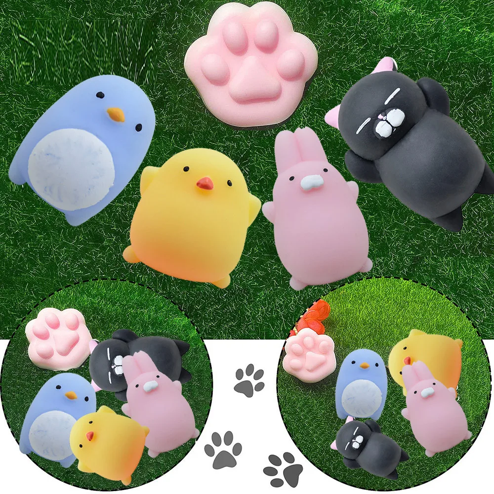 

Kawaii Animals Fidget Toys Cute Mochi Squishy Cat Squeeze Healing Fun Kids Kawaii Toy Stress Reliever Decor For Kids Adults