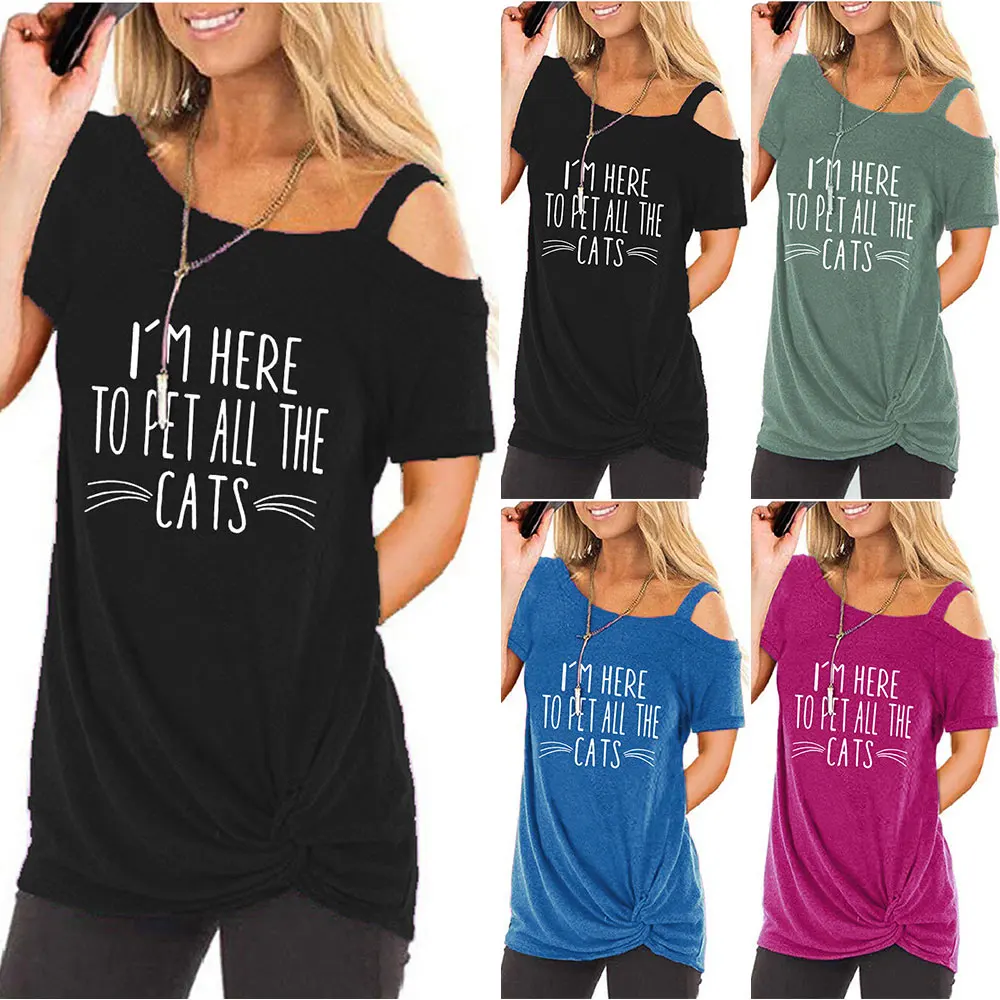 VICABO Women's T-Shirt Loose Short Sleeve Rregular Skew Bandage Style Letter Printedtees Fashion Summer Casual Funny Tops
VICABO Women's T-Shirt Loose Short Sleeve Rregular Skew Bandage Style Letter Printedtees Fashion Summer Casual Funny Tops