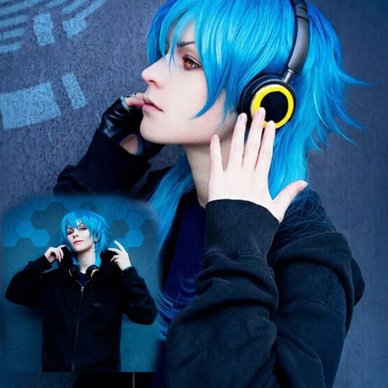 

Dramatical Murder DMMD Seragaki Aoba Wig Ombre Blue Heat Resistant Synthetic Hair Cosplay Wigs + Wig Cap