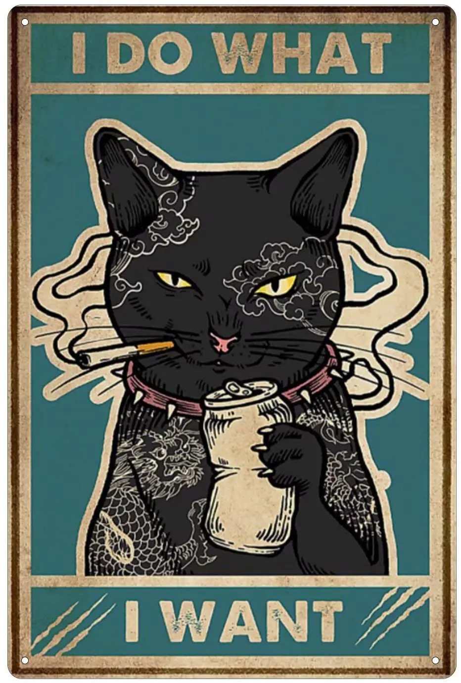 Cat Somking Metal Tin Sign,I Do What I Want Retro Wall Plaque Poster Kitchen Wall Home Decor Cafe Bar Pub Beer Club 8x12 inch
Cat Somking Metal Tin Sign,I Do What I Want Retro Wall Plaque Poster Kitchen Wall Home Decor Cafe Bar Pub Beer Club 8x12 inch