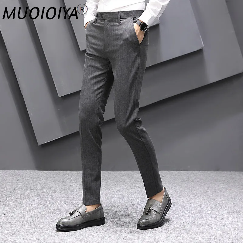 2022 Summer Ankle Length Striped Dress Trousers Men Slim Fit Suit Pants Male Business Formal Dress Pants
2022 Summer Ankle Length Striped Dress Trousers Men Slim Fit Suit Pants Male Business Formal Dress Pants