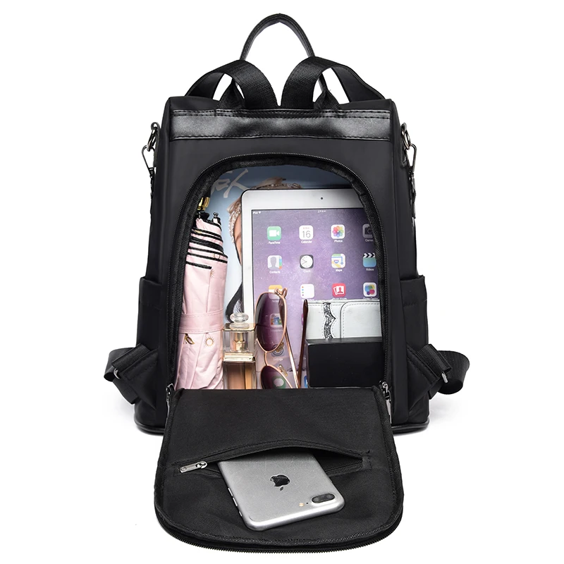 Backpack waterproof Oxford cloth material 2019 new simple college style bag youth girl backpack gift hair ball pendant | Багаж и сумки