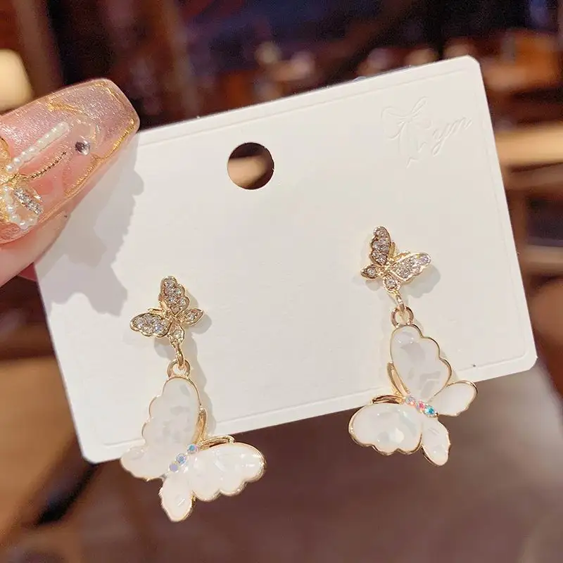 Spring Summer New Butterfly Drop Earrings Korean Style Elegant White pendientes Wholesale
Spring Summer New Butterfly Drop Earrings Korean Style Elegant White pendientes Wholesale