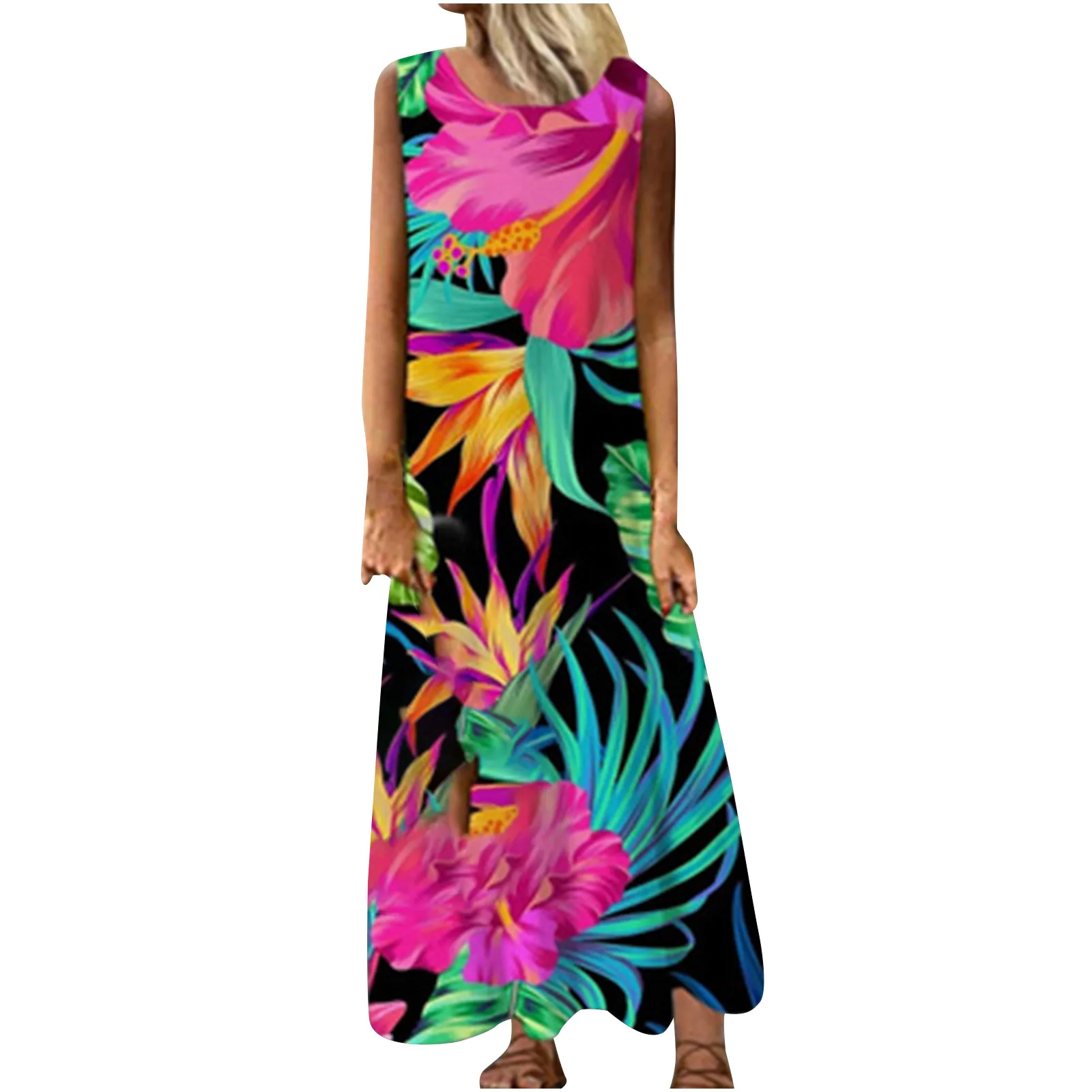 Women's New Arrival Dress Fashion 2021 Summer Ladies Casual Printed Dress O-neck Sleeveless Loose Long Dress Robe Femme Été
Women's New Arrival Dress Fashion 2021 Summer Ladies Casual Printed Dress O-neck Sleeveless Loose Long Dress Robe Femme Été