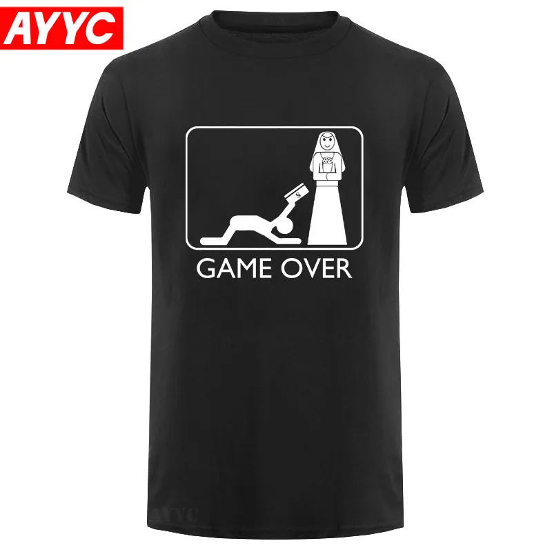 Fun Casual T Shirts Marry Game Over Fit Cotton Husband Wife Printing Men's Summer Short Sleeves Camisetas Personalizadas
Fun Casual T Shirts Marry Game Over Fit Cotton Husband Wife Printing Men's Summer Short Sleeves Camisetas Personalizadas