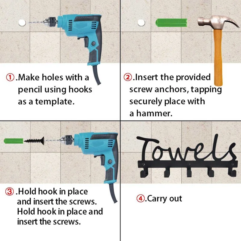 Iron Art Wall-mounted Towel Rack 5 Hooks Black Sandblasted Rustproof Waterproof Robe Hook Kitchen Storage Rack
Iron Art Wall-mounted Towel Rack 5 Hooks Black Sandblasted Rustproof Waterproof Robe Hook Kitchen Storage Rack