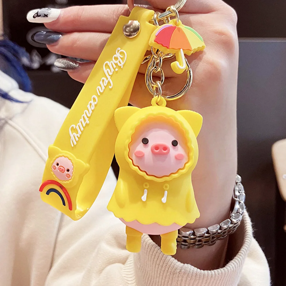 HOT Cartoon Cute Raincoat Pig Keychains Pendant Figure Doll Toys Couple Children Women Girl Bag Car Accessories Creative Gift
HOT Cartoon Cute Raincoat Pig Keychains Pendant Figure Doll Toys Couple Children Women Girl Bag Car Accessories Creative Gift